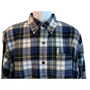 LL Bean Men Shirt L Scottish Tartan Plaid Button Down Flannel OS Fit $59 Retail
